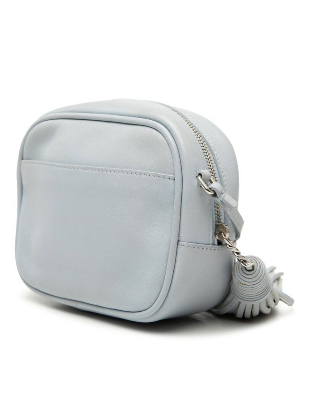 Saint Laurent YSL Logo Bloga Tassel Mini Shoulder Bag Blue Leather - Picture 2 of 6